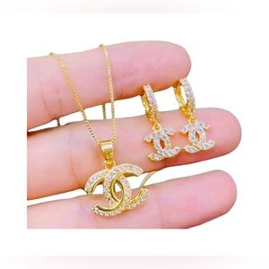 Goldtone Necklace with Silver Accents CC Style